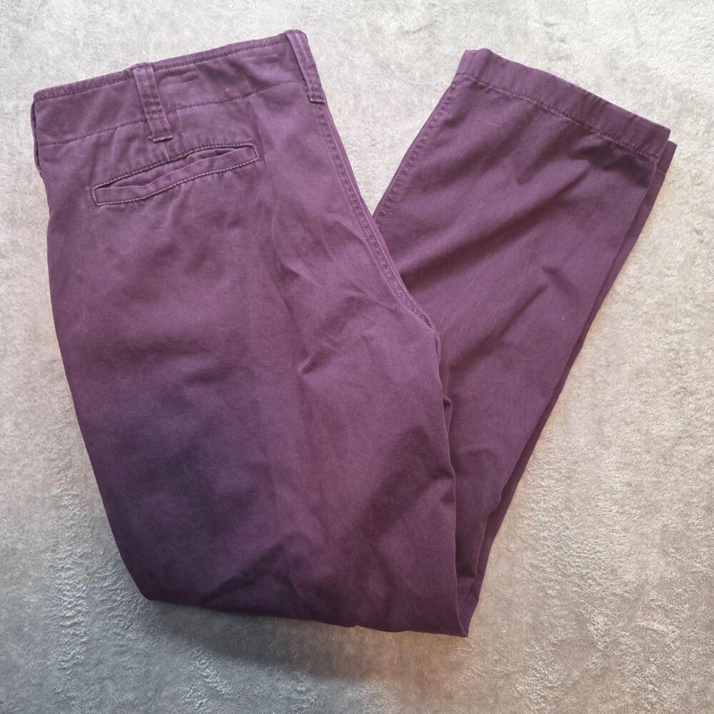 Red Camel Chino Pants Mens 36x32 Purple Flat Front Straight Leg Casual Flaw